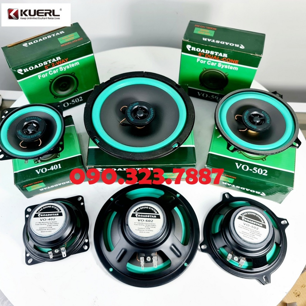 Loa âm thanh Đồng Trục Kuerl: VO-402  công suất lớn 4 inch 100W chuyên dùng Cho Xe Hơi.