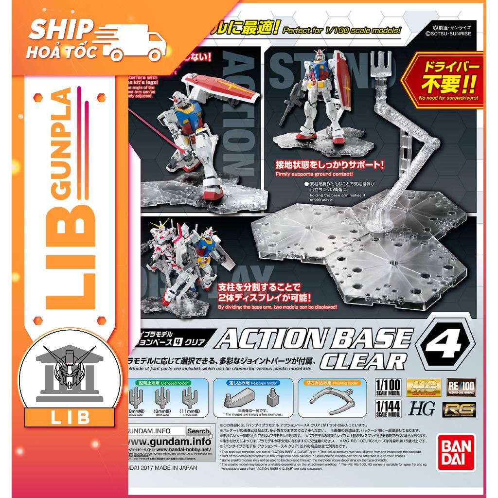 Mô hình lắp ráp Gundam Bandai Đế trưng bày Action Base 4 - HG / RG / MG tỉ lệ 1/144 và 1/100
