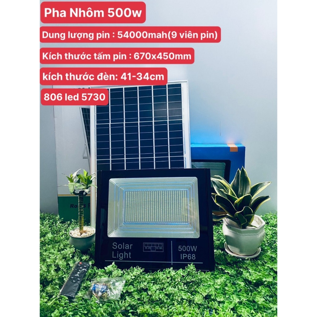 Đèn pha năng lượng mặt trời 800w 600w 500w Chính hãng GD Solar mẫu báo pin mới nhất bảo hành 2 năm đổi mới