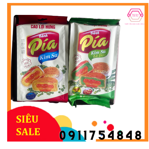 COMBO 2 Vị bánh Pía kim sa 12 cái,1cái 40g,Bánh pía kim sa vị lá dứa và kim sa nhân tan chảy mini Cao Lợi Hưng, siêu rẻ