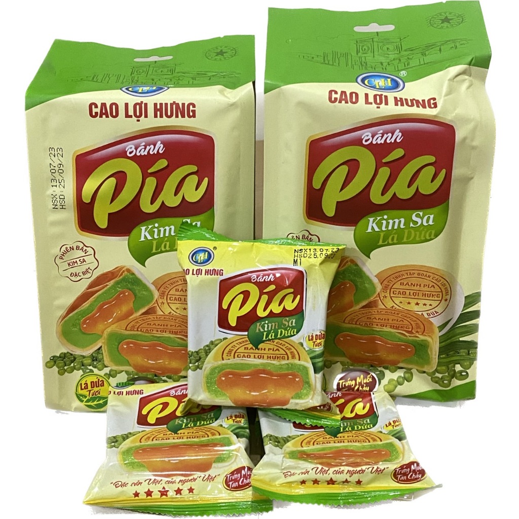 COMBO 2 Vị bánh Pía kim sa 12 cái,1cái 40g,Bánh pía kim sa vị lá dứa và kim sa nhân tan chảy mini Cao Lợi Hưng, siêu rẻ