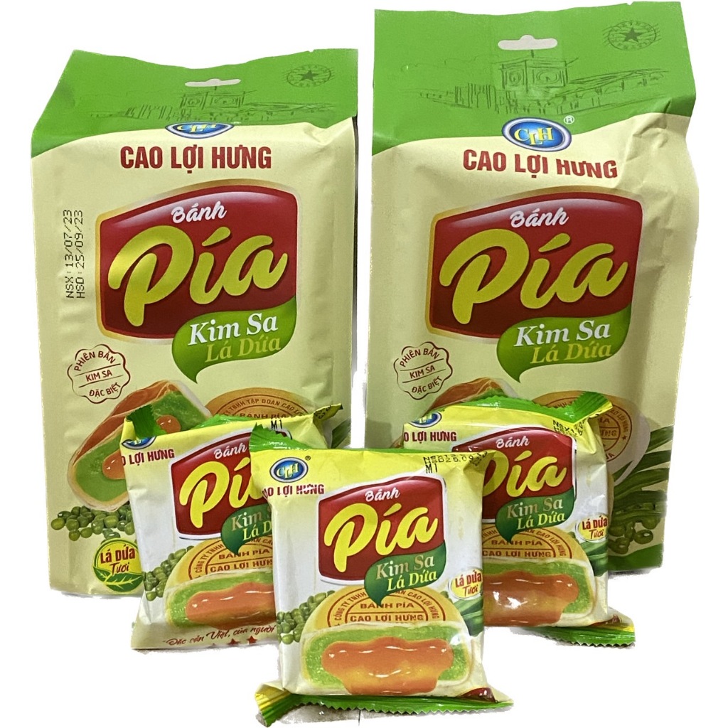 COMBO 2 Vị bánh Pía kim sa 12 cái,1cái 40g,Bánh pía kim sa vị lá dứa và kim sa nhân tan chảy mini Cao Lợi Hưng, siêu rẻ