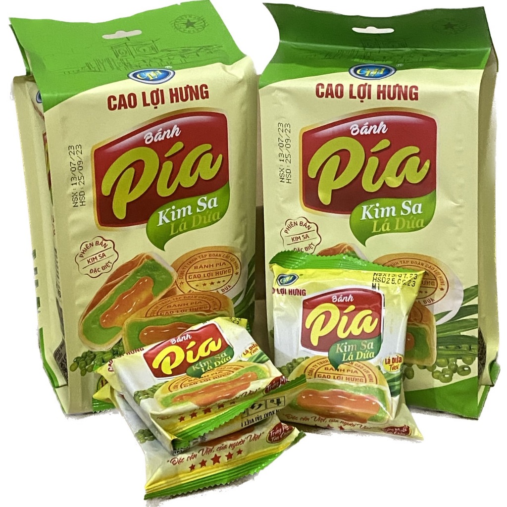 COMBO 2 Vị bánh Pía kim sa 12 cái,1cái 40g,Bánh pía kim sa vị lá dứa và kim sa nhân tan chảy mini Cao Lợi Hưng, siêu rẻ