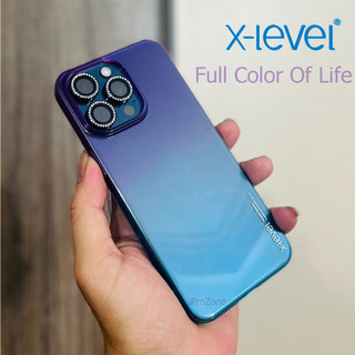 Ốp lưng trong đổi mầu X- Level Color Full cho IPhone 15 Pro Max , 14 Plus , 13 Pro Max , Ốp thời trang chống sốc