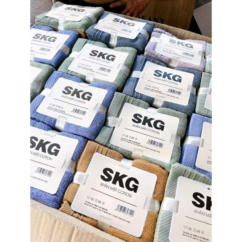 Set 5 khăn mặt sợi tre xuất Nhật SKG cotton siêu thấm hút size 30cmx50cm