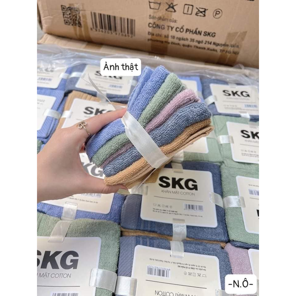 Set 5 khăn mặt sợi tre xuất Nhật SKG cotton siêu thấm hút size 30cmx50cm