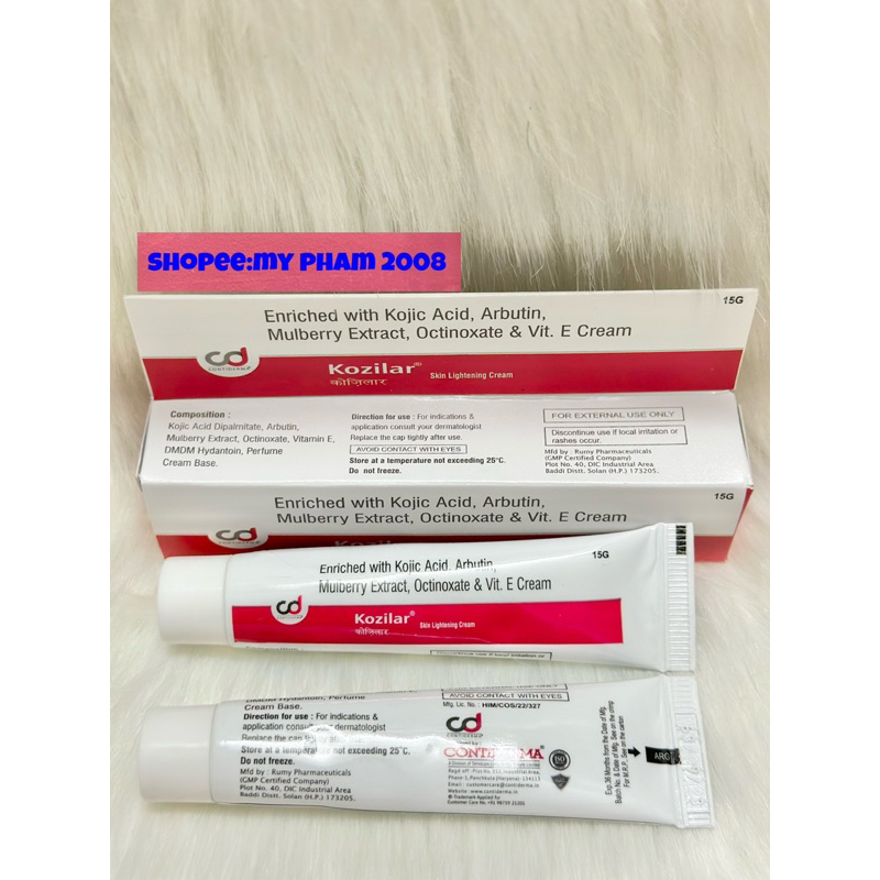 Kozilar cream Kojic dưỡng trắng sáng da , mờ thâm ,nám 15g.