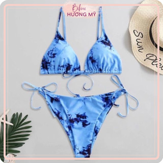 Bikini Đồ Bơi Hai Mảnh Đi Biển Tam Giác Sexy Hai Lớp Loang Màu Hàng Quảng Châu