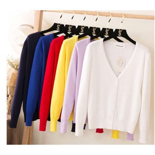 Áo len nữ cao cấp - Áo khoác len nữ kiểu Hàn Quốc dài tay cài cúc - LyLy Shop