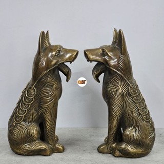 Cặp chó chiêu tài bằng đồng
