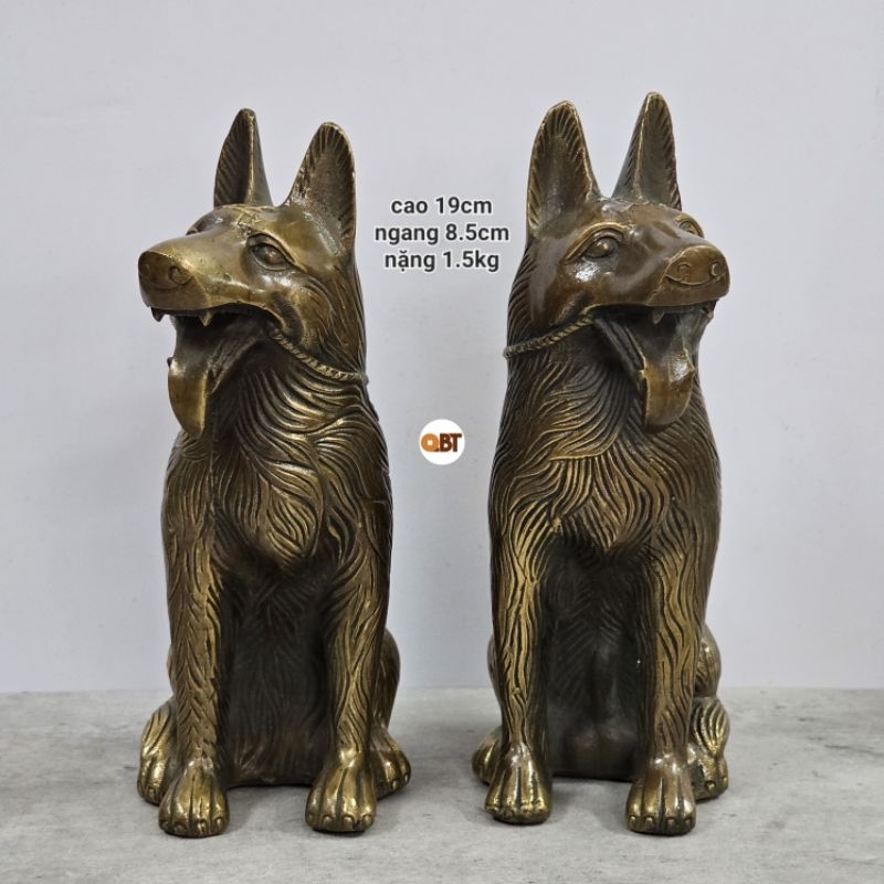 Cặp chó chiêu tài bằng đồng