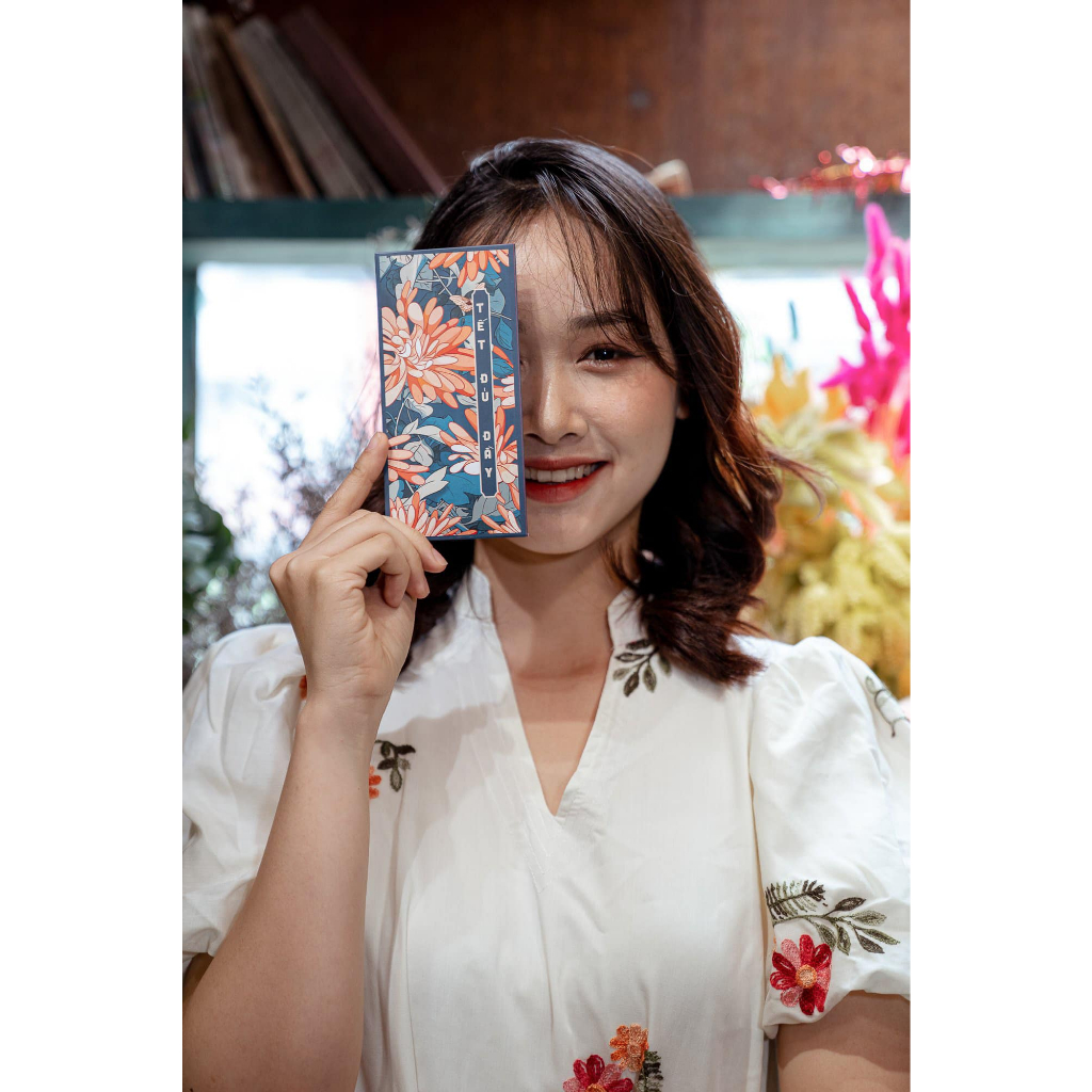Trọn Bộ Lì Xì Vintage Hoa Lá 4 mùa, Giấy C150 Cán Mờ Sắc Nét