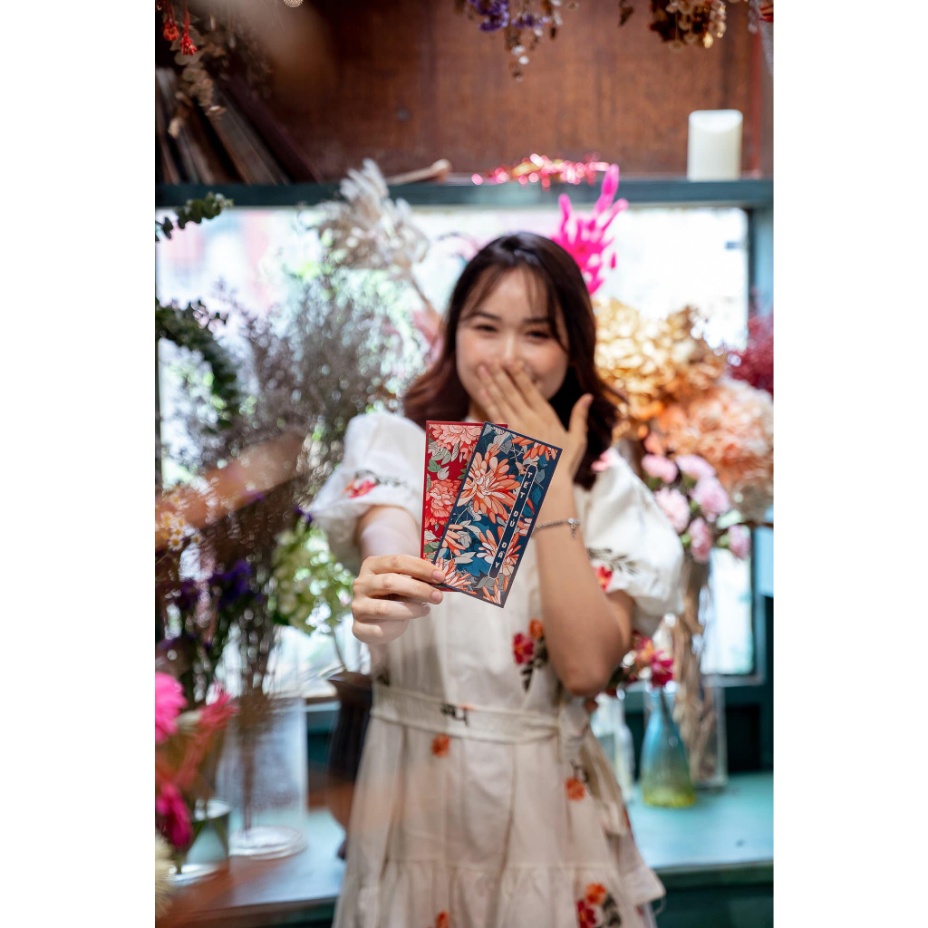 Trọn Bộ Lì Xì Vintage Hoa Lá 4 mùa, Giấy C150 Cán Mờ Sắc Nét