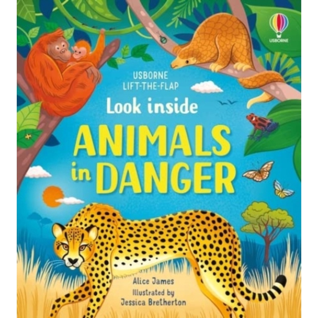 Sách tương tác thiếu nhi tiếng Anh Usborne: Look inside Animals in Danger