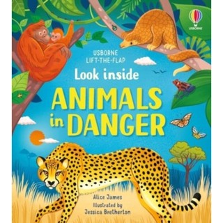 Sách tương tác thiếu nhi tiếng Anh Usborne: Look inside Animals in Danger