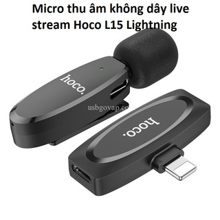 Micro Thu Âm Không Dây Live Stream Hoco L15 Lightning