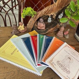 Combo 8 cuốn vở sổ chép kinh in mờ kinh địa tạng, sám hối, chú đại bi, dược sư, cầu an, vu lan, hồng danh, tranh tô