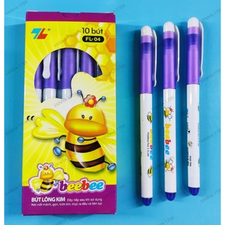 Thiên Long [03 cây] FL04 bút dạ kim Beebee 0.3mm mực tím.