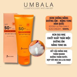 Kem chống nắng ECOSY Ultra Daily nâng tone dưỡng ẩm 100ml