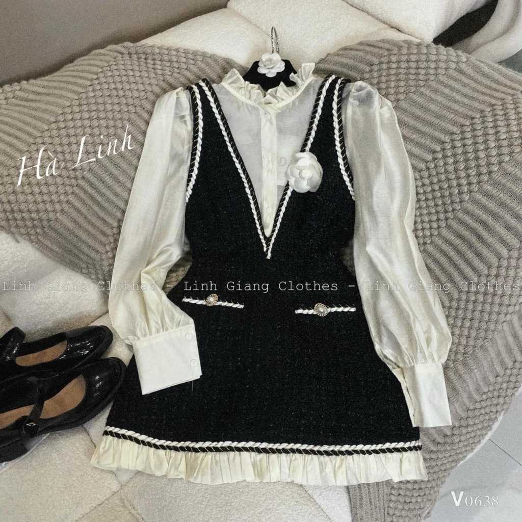 Mã V252 váy dạ pha tơ xước