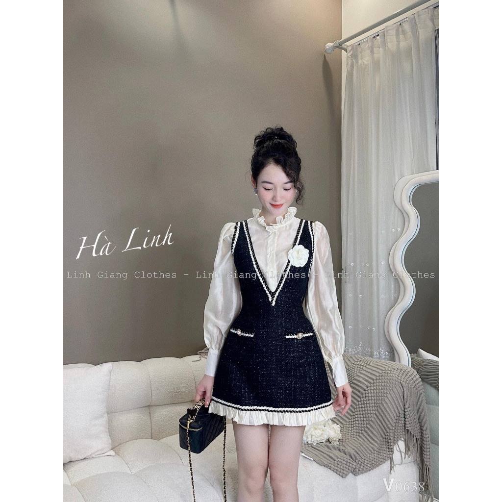 Mã V252 váy dạ pha tơ xước