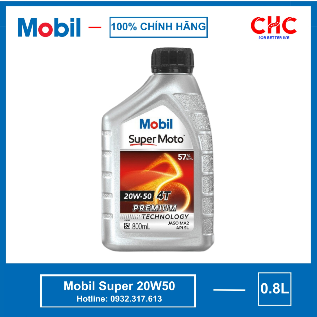 Dầu nhớt xe máy số Mobil 20W50 nhập khẩu Singapore, dầu nhớt xe số honda, xe yamaha, Suzuki
