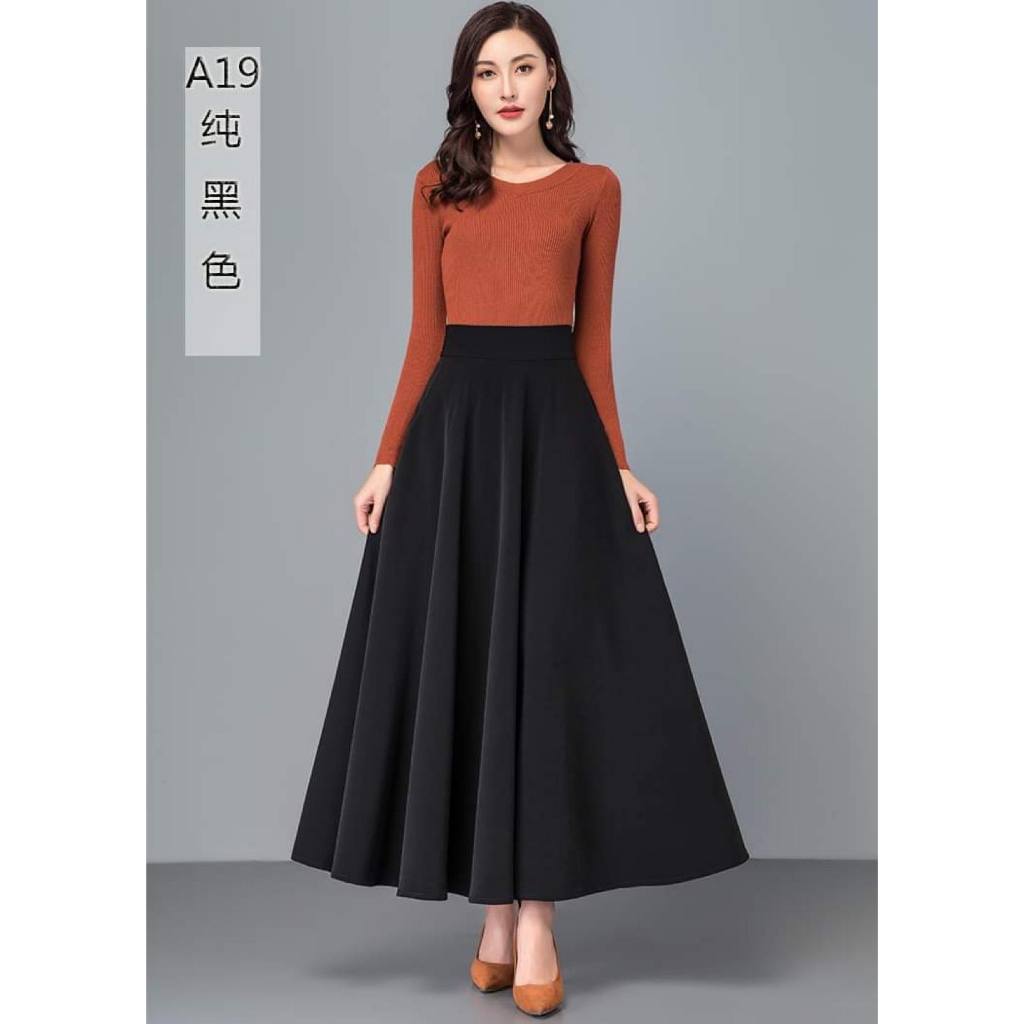 Chân váy Dáng Dài Đi Làm , Đi Tiệc , Đi chơi , chất liệu nhẹ nhõm , mềm mịn trung tuổi trung niên cho các mẹ , dài 90cm