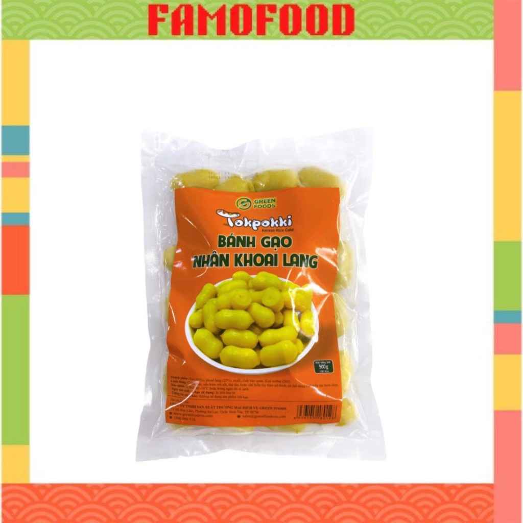 Tokbokki khoai lang, Tokbokki khoai môn Famofood 500g Bánh gạo khoai lang, khoai môn loại ngon