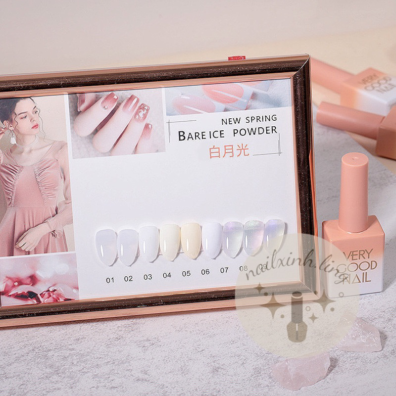 Sơn Gel Very Good Nail Bảng Màu Trắng , Trắng Sữa , Trắng Kem, Màu Thạch Nước Gạo Lẻ 1 Chai Hồng Cam Bảng 9 Màu 15ml