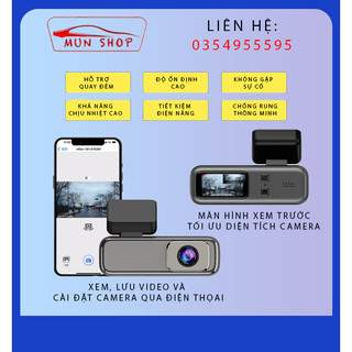 Camera hành trình q6 1 mắt có màn phụ full hd mới 2023 tắt máy ghi hình liên tục 48h