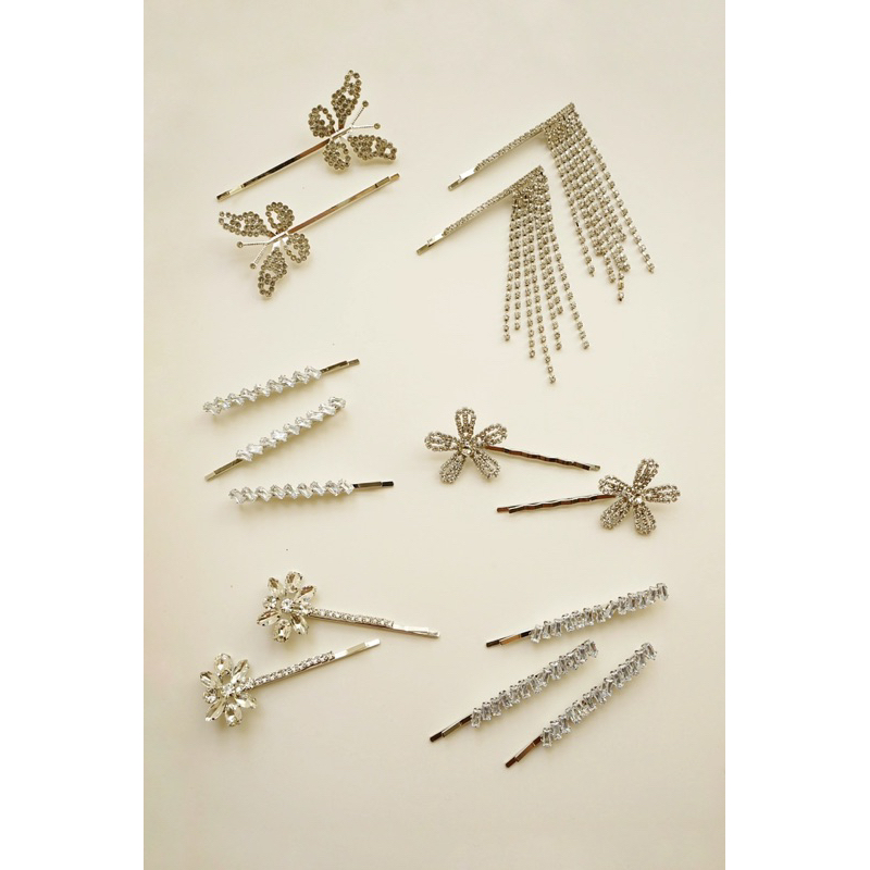 Kẹp tóc mái Crystal hairpins Helen Studio