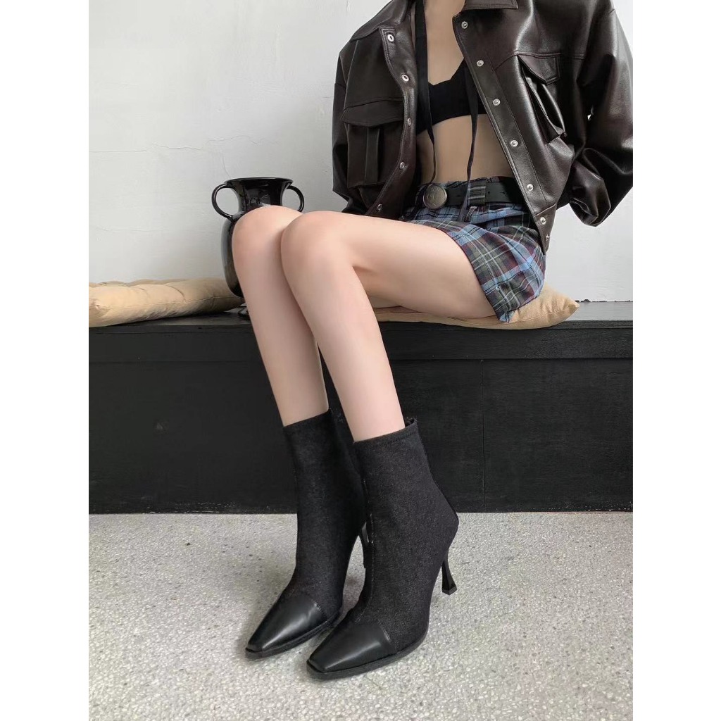 G671- BOOTS ĐEN PHỐI JEAN