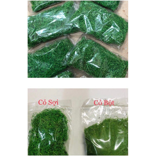 1 bịch cỏ sợi / cỏ bột mini rêu xanh trang trí chậu cây
