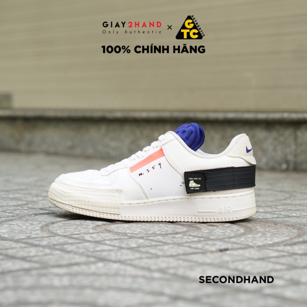 Giày Thể Thao N1KE AIR FORCE 1 TYPE SUMMIT WHITE RED CI0054-100-CŨ CHÍNH HÃNG