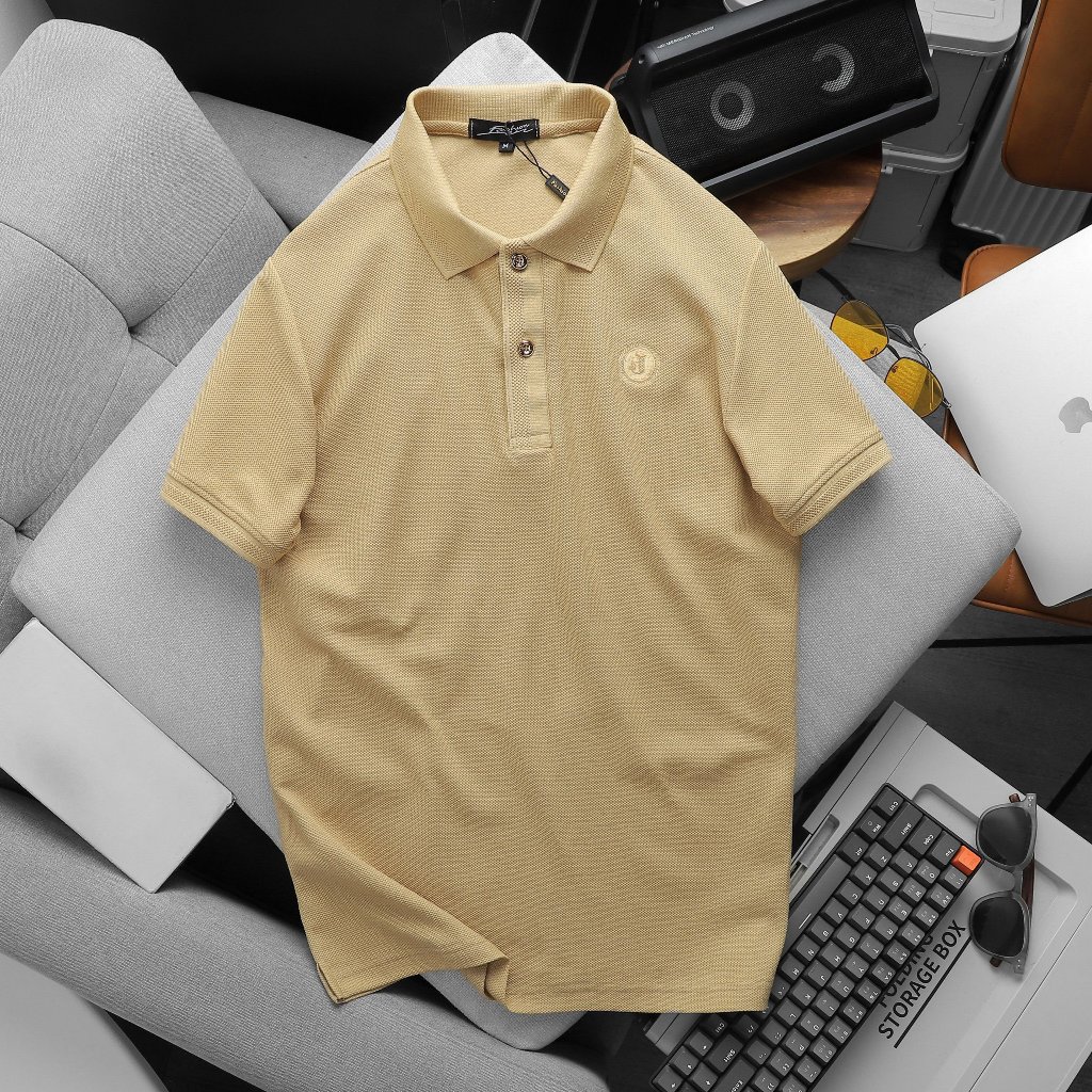 Áo Polo Nam thêu chữ J trẻ trung thanh lịch Thun cá sấu cotton lục giác thoáng mát - co giãn tốt