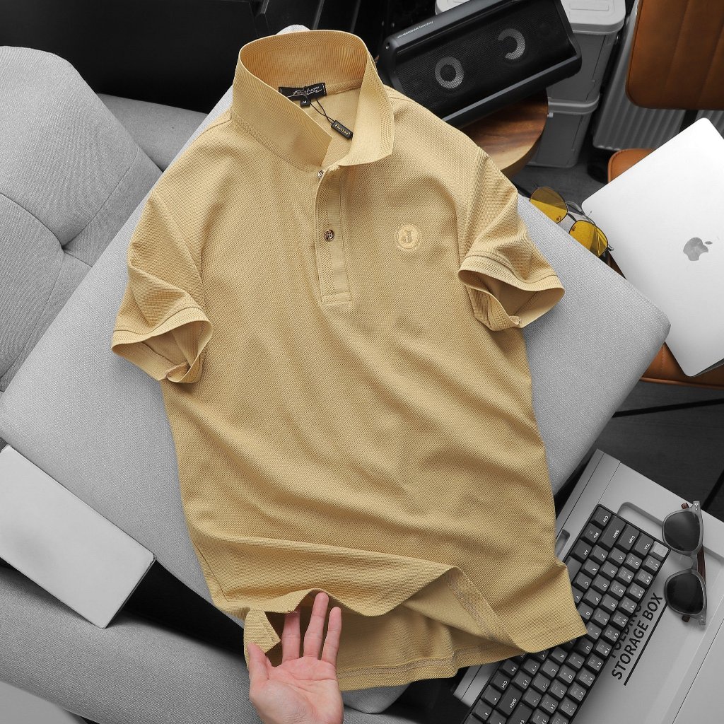 Áo Polo Nam thêu chữ J trẻ trung thanh lịch Thun cá sấu cotton lục giác thoáng mát - co giãn tốt