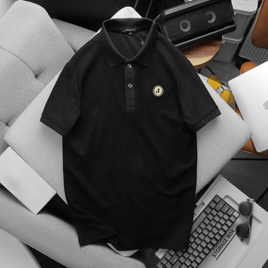 Áo Polo Nam thêu chữ J trẻ trung thanh lịch Thun cá sấu cotton lục giác thoáng mát - co giãn tốt
