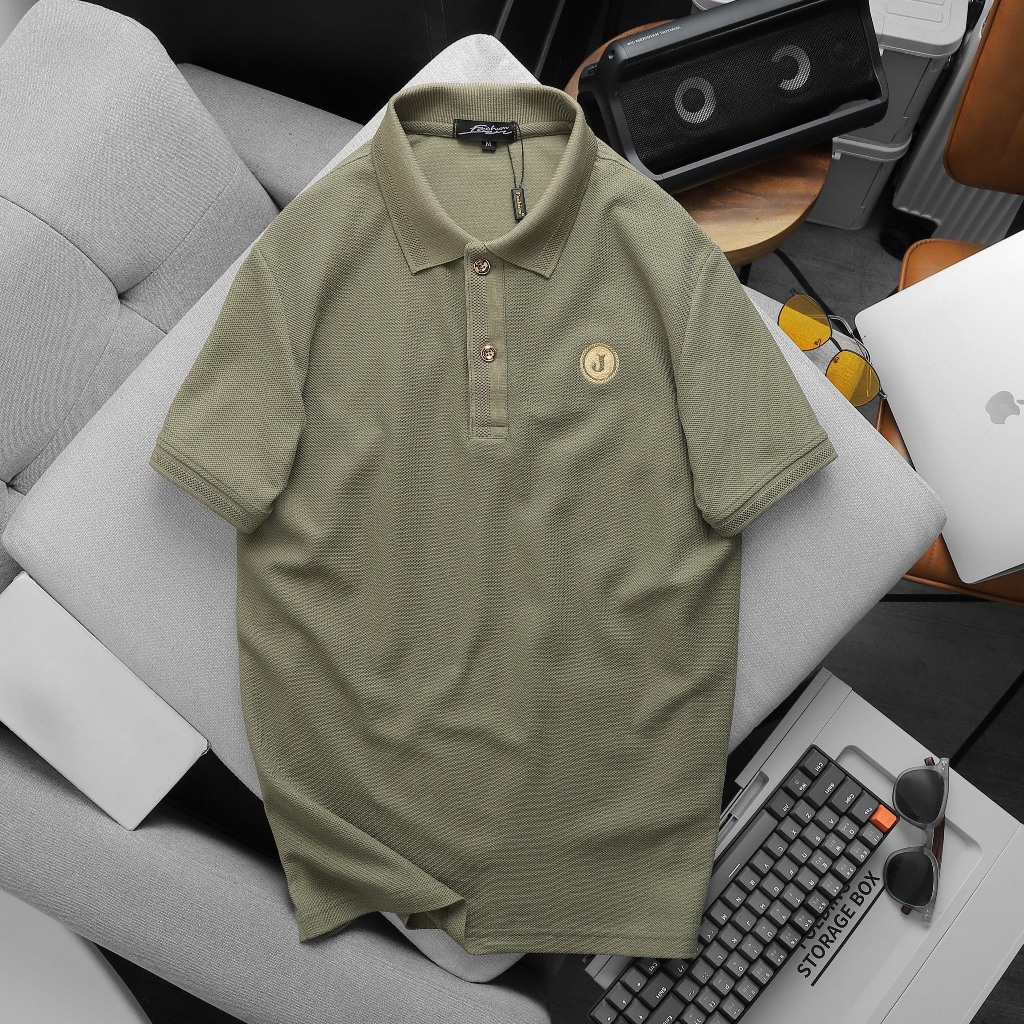 Áo Polo Nam thêu chữ J trẻ trung thanh lịch Thun cá sấu cotton lục giác thoáng mát - co giãn tốt