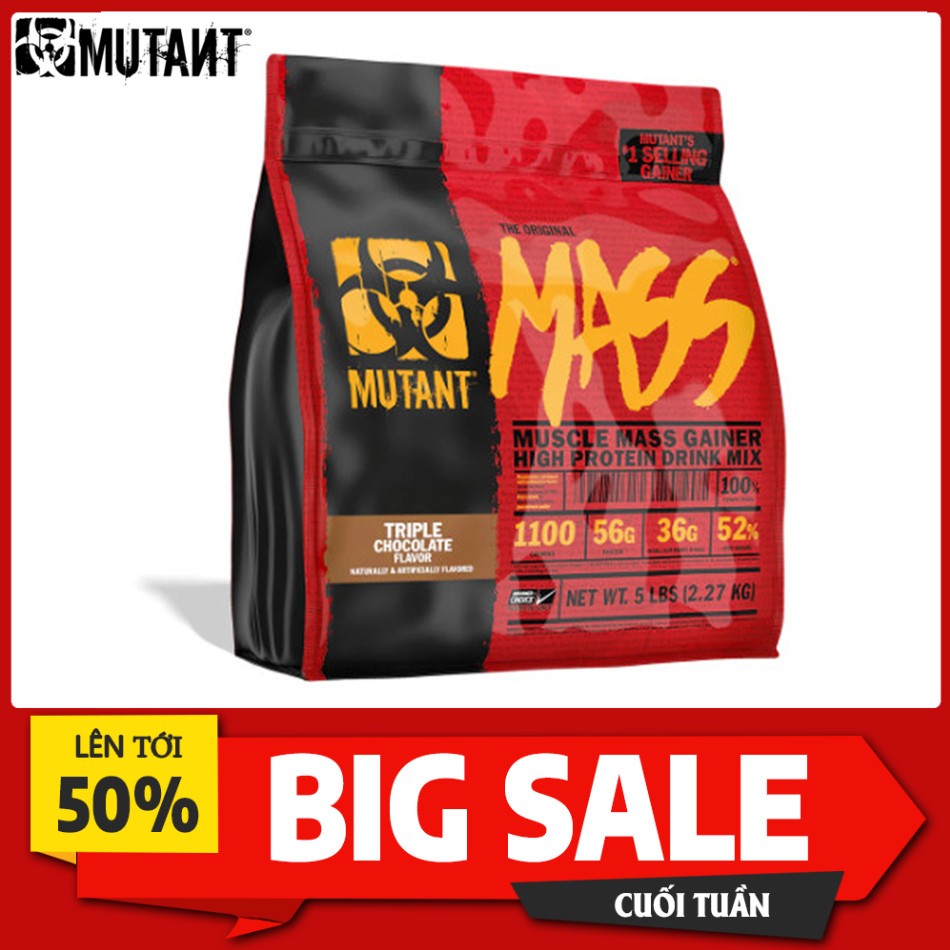 MASS Tăng Cân Mutant MASS 5Lbs 2,27KG - Sữa tăng cân tăng cơ bổ sung protein