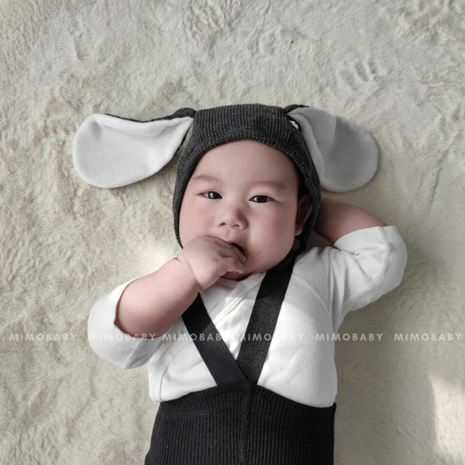 Mũ cotton tai thỏ lót lông đáng yêu cho bé MD260 Mimo Baby