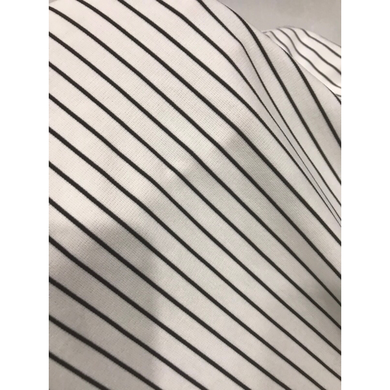 Vải thun cotton sọc đen trắng co giãn 4 chiều dày vừa may đầm váy,áo thun,áo kiểu thời trang