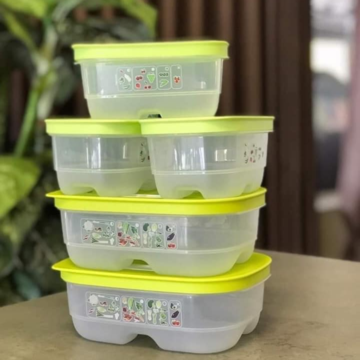 Bộ hộp Tupperware trữ đông 650ml và trữ mát Ventsmart Fivestar - Bảo hành trọn đời - Nhựa nguyên sinh PP số 5 an toàn