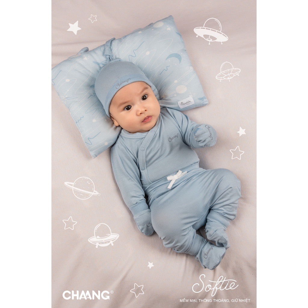 CHAANG Bộ Dài Tay Sơ Sinh cài chéo cho bé sơ sinh chất cotton, dành cho bé từ 0 tháng đến 6 tháng