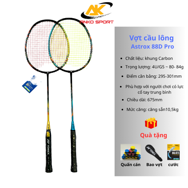 Vợt cầu lông Yonex 88D Pro, Yonex Astrox 88D Pro là dòng vợt công thủ toàn diện căng sẵn dành cho mọi người chơi