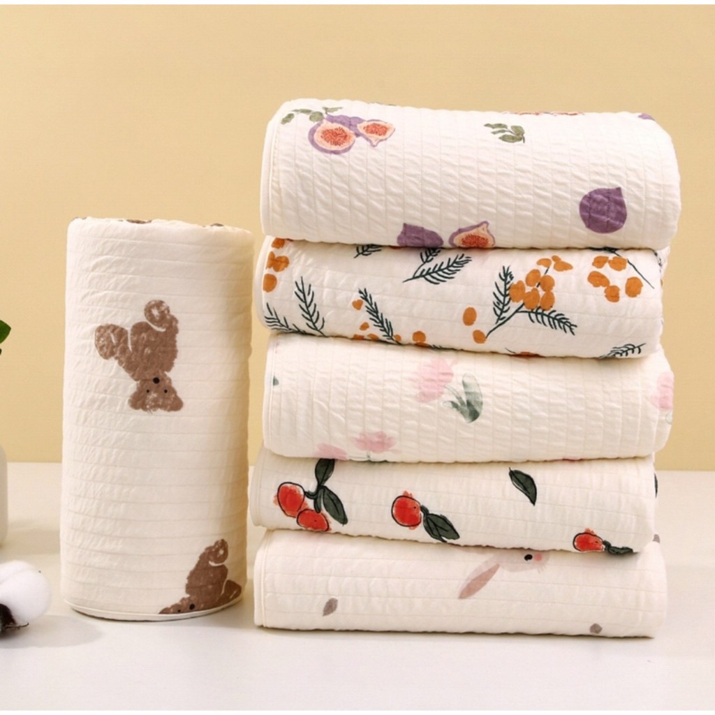 Chăn sợi tre nhung hạt đậu cao cấp ZELOO - Chăn nhung hạt đậu 4 mùa, chăn nằm điều hòa cho bé