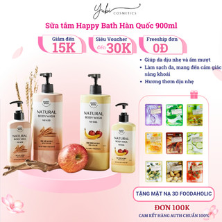 Sữa tắm HAPPY BATH Hàn Quốc 900ml dưỡng da làm sạch chính hãng - YUBI SHOP