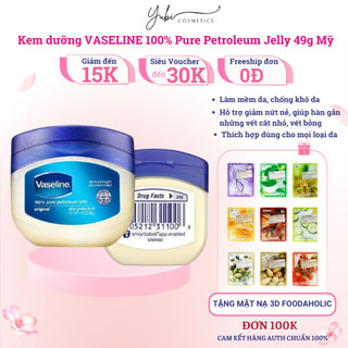 Kem dưỡng VASELINE 100% pure petroleum jelly 49g cho da nứt nẻ, da khô chính hãng của Mỹ - YUBI SHOP