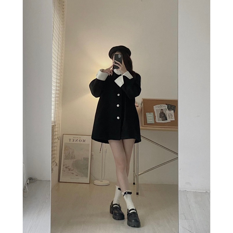 Y51 Áo khoác dạ ép dáng babydoll tiểu thư chất đẹp yansoo