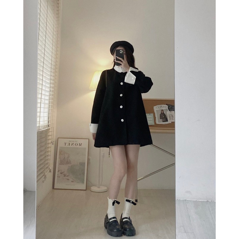 Y51 Áo khoác dạ ép dáng babydoll tiểu thư chất đẹp yansoo