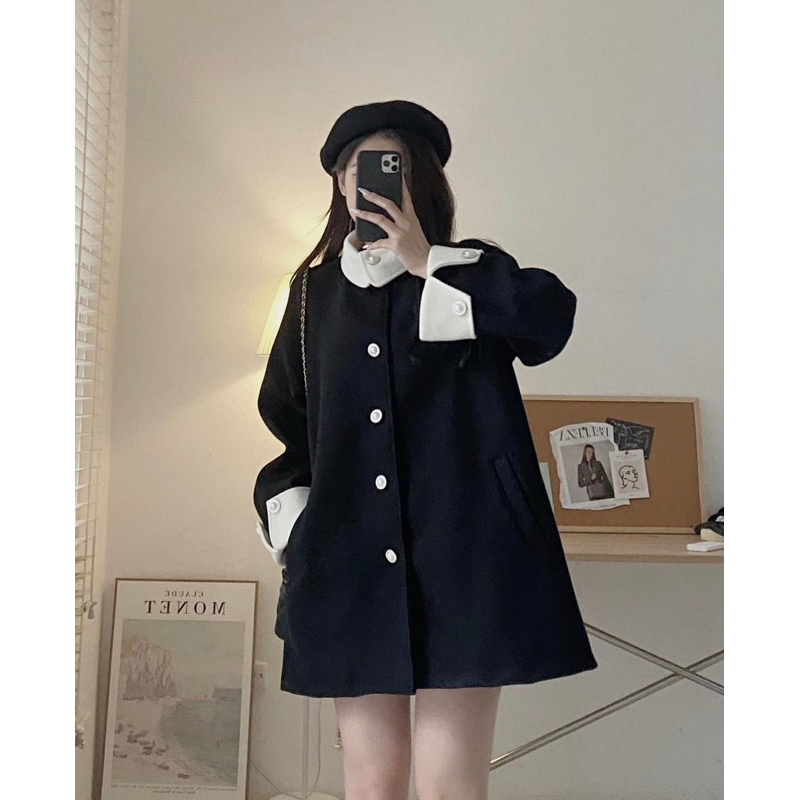 Y51 Áo khoác dạ ép dáng babydoll tiểu thư chất đẹp yansoo